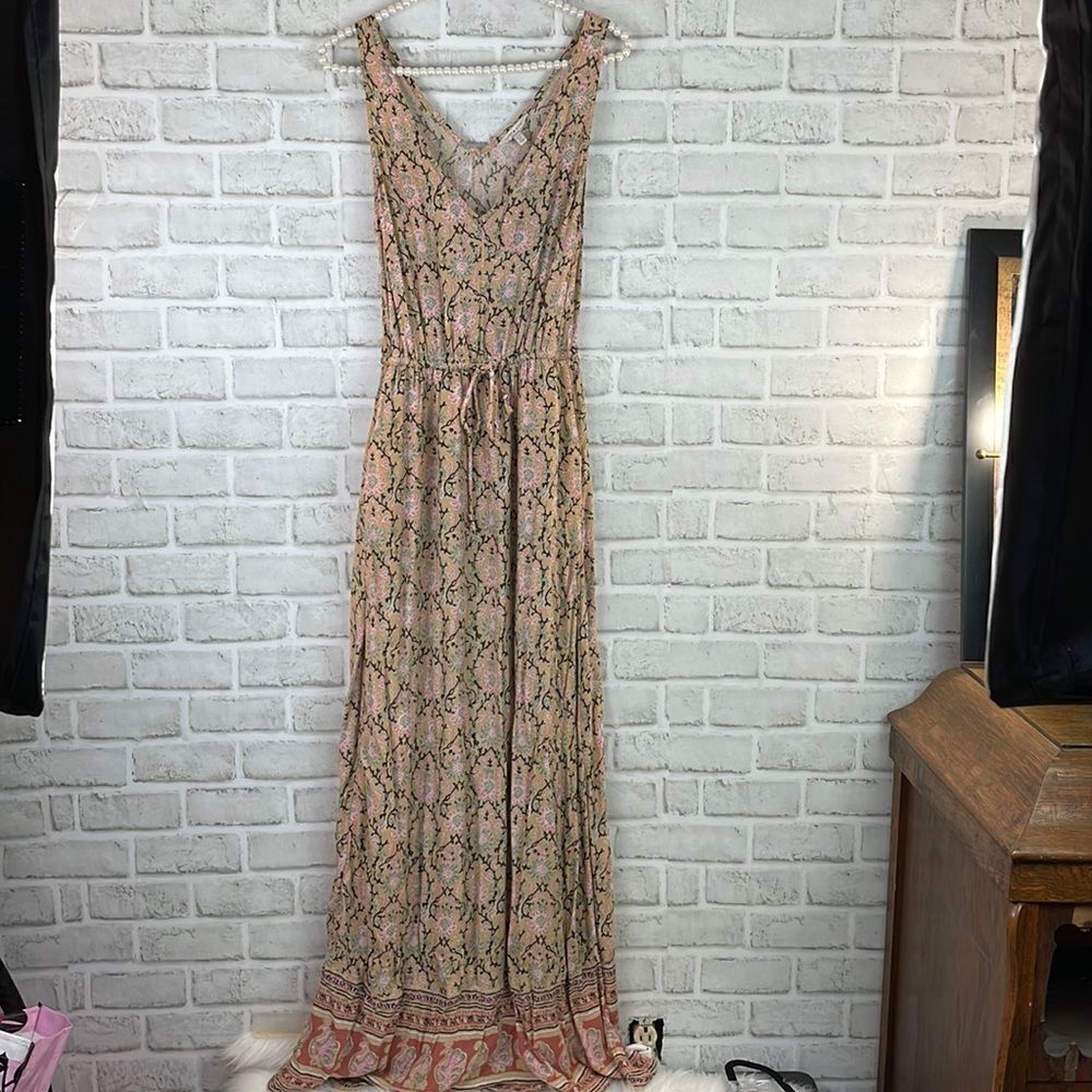 Lucky Brand Size XS Maxi Dress Boho Floral Print